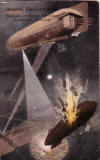 Unsere Gefürchteten: Zeppelin im Kampf mit einem feindlichen Luftschiff